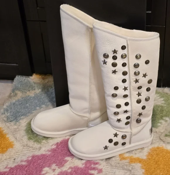Australia Luxe Celebrity Stud Tall Boots In Winter White! Offers Considered - Picture 7 of 17
